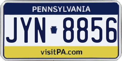PA license plate JYN8856