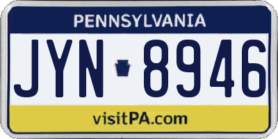 PA license plate JYN8946