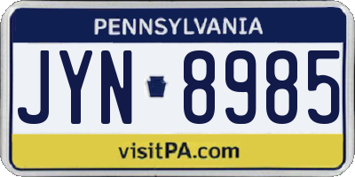PA license plate JYN8985