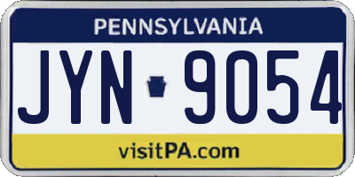 PA license plate JYN9054