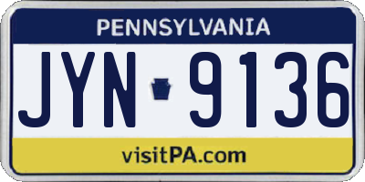 PA license plate JYN9136