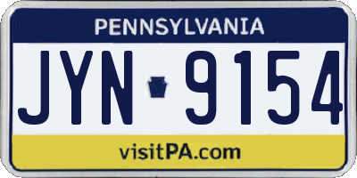 PA license plate JYN9154