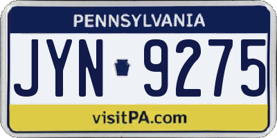 PA license plate JYN9275