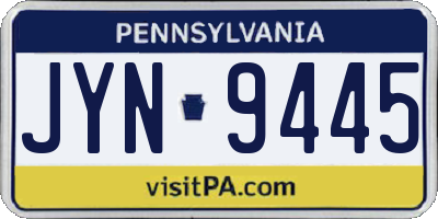 PA license plate JYN9445