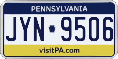 PA license plate JYN9506