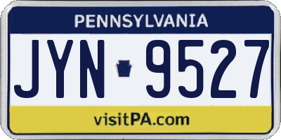 PA license plate JYN9527