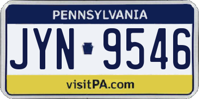 PA license plate JYN9546