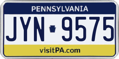 PA license plate JYN9575