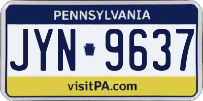 PA license plate JYN9637