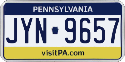 PA license plate JYN9657