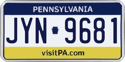 PA license plate JYN9681