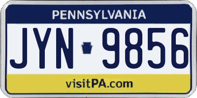 PA license plate JYN9856