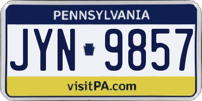 PA license plate JYN9857
