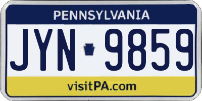 PA license plate JYN9859