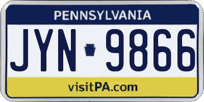 PA license plate JYN9866