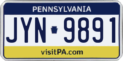 PA license plate JYN9891