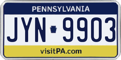 PA license plate JYN9903