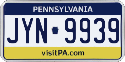 PA license plate JYN9939