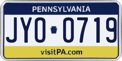 PA license plate JYO0719