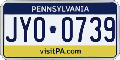 PA license plate JYO0739