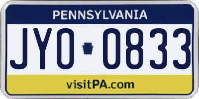 PA license plate JYO0833