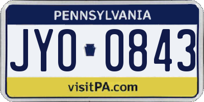 PA license plate JYO0843