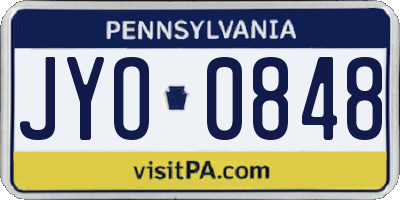 PA license plate JYO0848