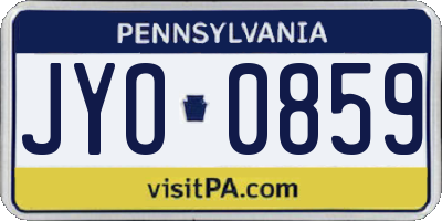 PA license plate JYO0859