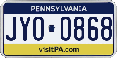 PA license plate JYO0868