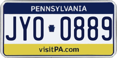 PA license plate JYO0889