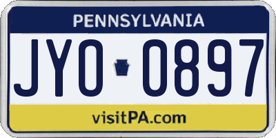 PA license plate JYO0897