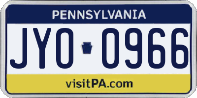 PA license plate JYO0966