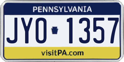 PA license plate JYO1357