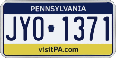 PA license plate JYO1371