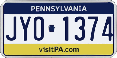 PA license plate JYO1374