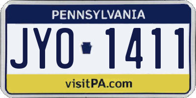 PA license plate JYO1411