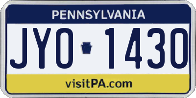 PA license plate JYO1430