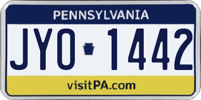PA license plate JYO1442