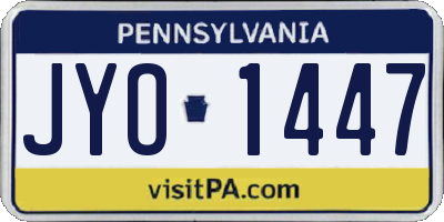 PA license plate JYO1447