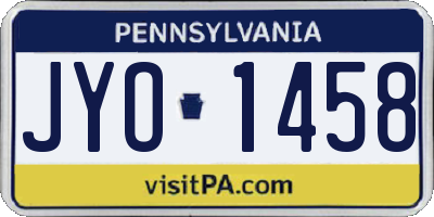 PA license plate JYO1458