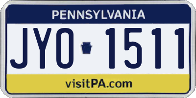 PA license plate JYO1511