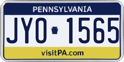PA license plate JYO1565