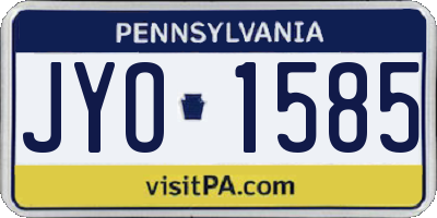 PA license plate JYO1585