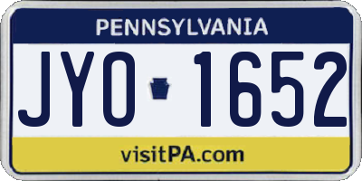 PA license plate JYO1652