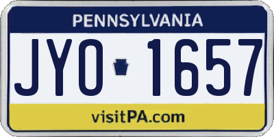 PA license plate JYO1657