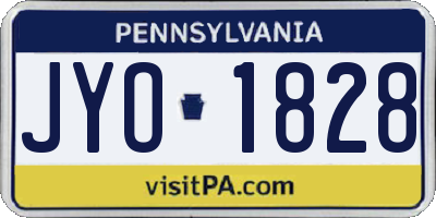 PA license plate JYO1828
