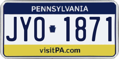 PA license plate JYO1871