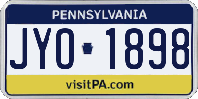 PA license plate JYO1898