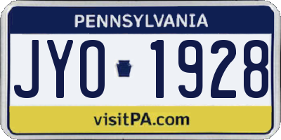 PA license plate JYO1928