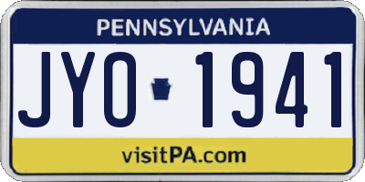PA license plate JYO1941